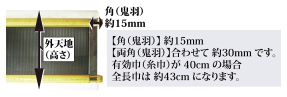 外天地（高さ）と角（鬼羽）
